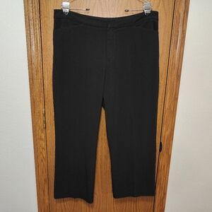 Women's Coldwater Creek Black Natural Fit Straight Leg Trouser Pants, 16